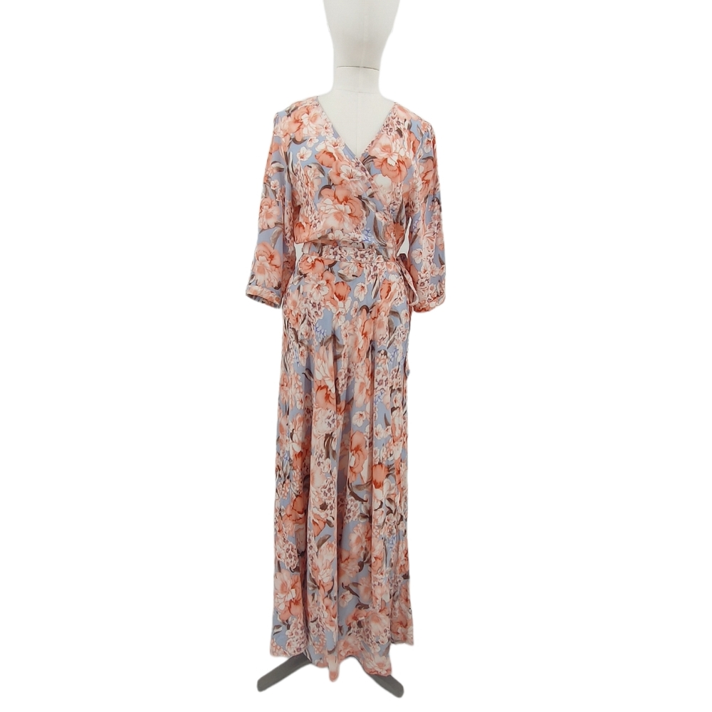 Jaase | wrap maxi dress with long sleeves